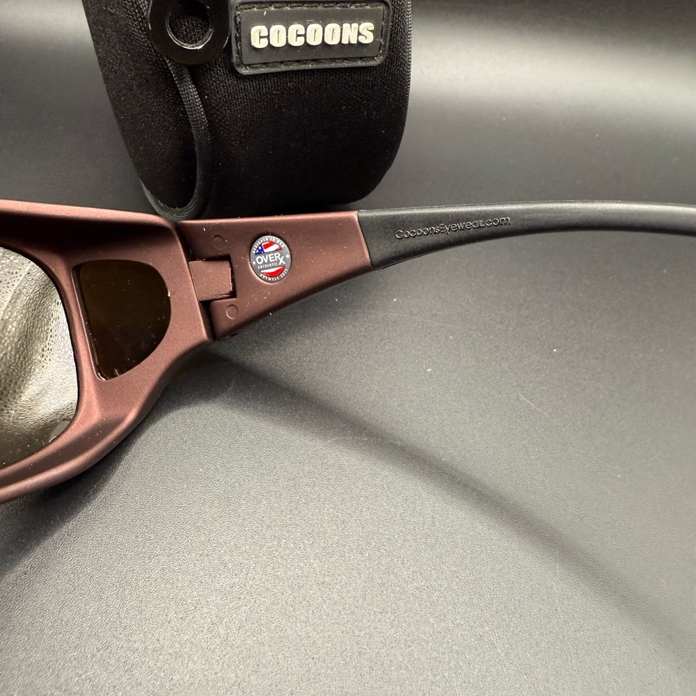 Cocoons Polarized Sunglasses Style Line (MX) Burgundy with Case Fit over - Picture 5 of 5